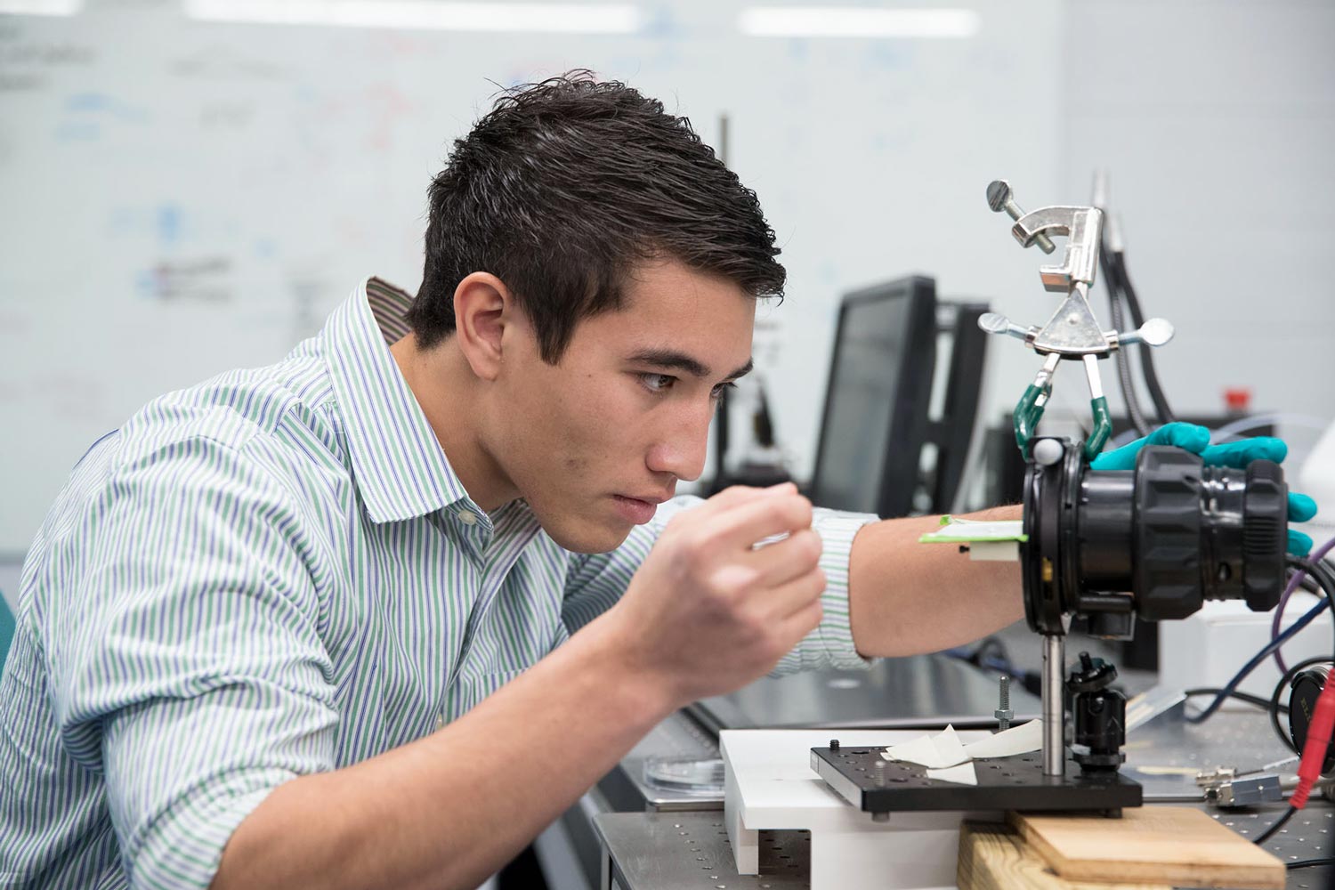 Third-year aerospace engineering major Matthew Asper has been recognized for his scholarship and potential in the field. (Photos by Dan Addison, University Communications)